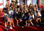 <p>United States player parters pose at the closing ceremony of the 2016 Ryder Cup at Hazeltine National Golf Club on October 2, 2016 in Chaska, Minnesota. (Photo by Scott Halleran/PGA of America via Getty Images)</p>