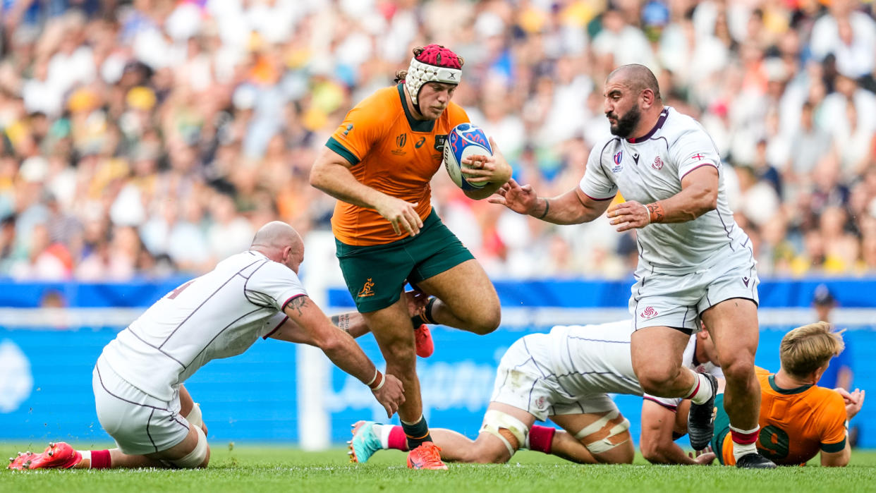  Australia's Fraser McReight in the team's Rugby World Cup match against Georgia 