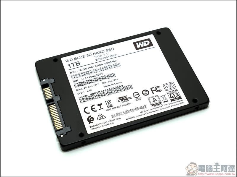 WD BLUE 3D NAND SSD  WDS100T2B0A  開箱 、實測 搭載 64-Layer 3D NAND 效能與性價比的完美結合