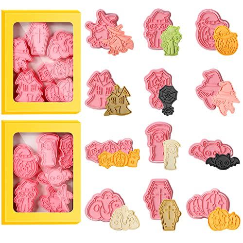 13) Cookie Cutters with Plunger Stamps (Set of 12)