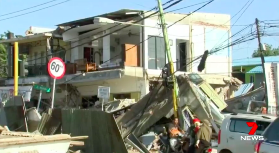 The damage to infrastructure has been significant after the Lombok earthquake. Source: 7 News