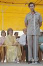 <p>Diana looks on as Charles delivers remarks to the crowd in Alice Springs.<br></p>