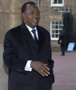 The President of Chad Idriss Deby arrives at Lancaster House to attend the Illegal Wildlife Trade Conference in London,Thursday, Feb. 13, 2014. (AP Photo/Alastair Grant, Pool)