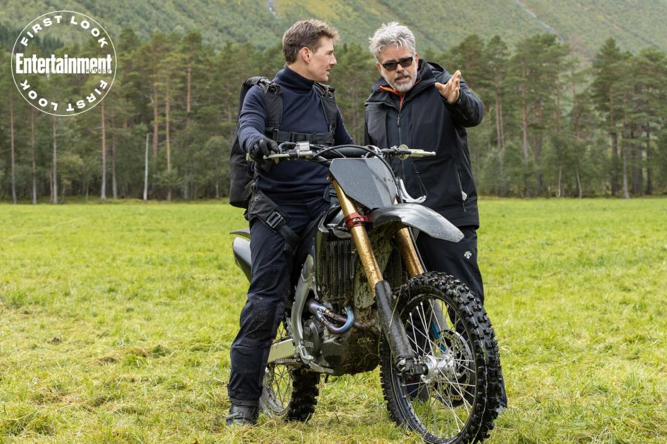 Tom Cruise and Christopher McQuarrie on the set of Mission: Impossible Dead Reckoning - Part One from Paramount Pictures and Skydance.