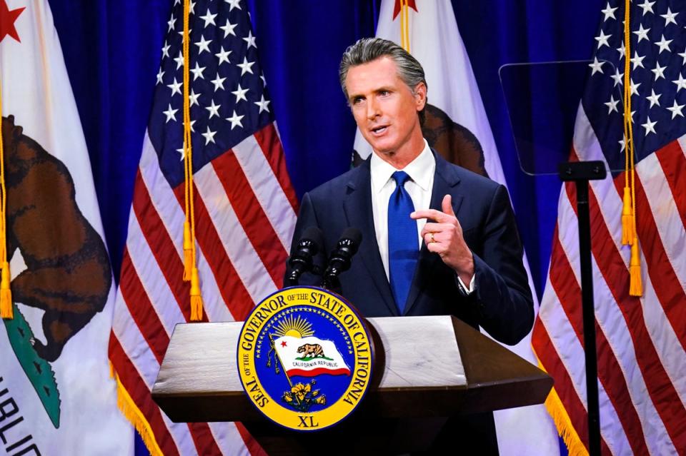 Gavin Newsom is one of the top choices to replace Biden (AP)