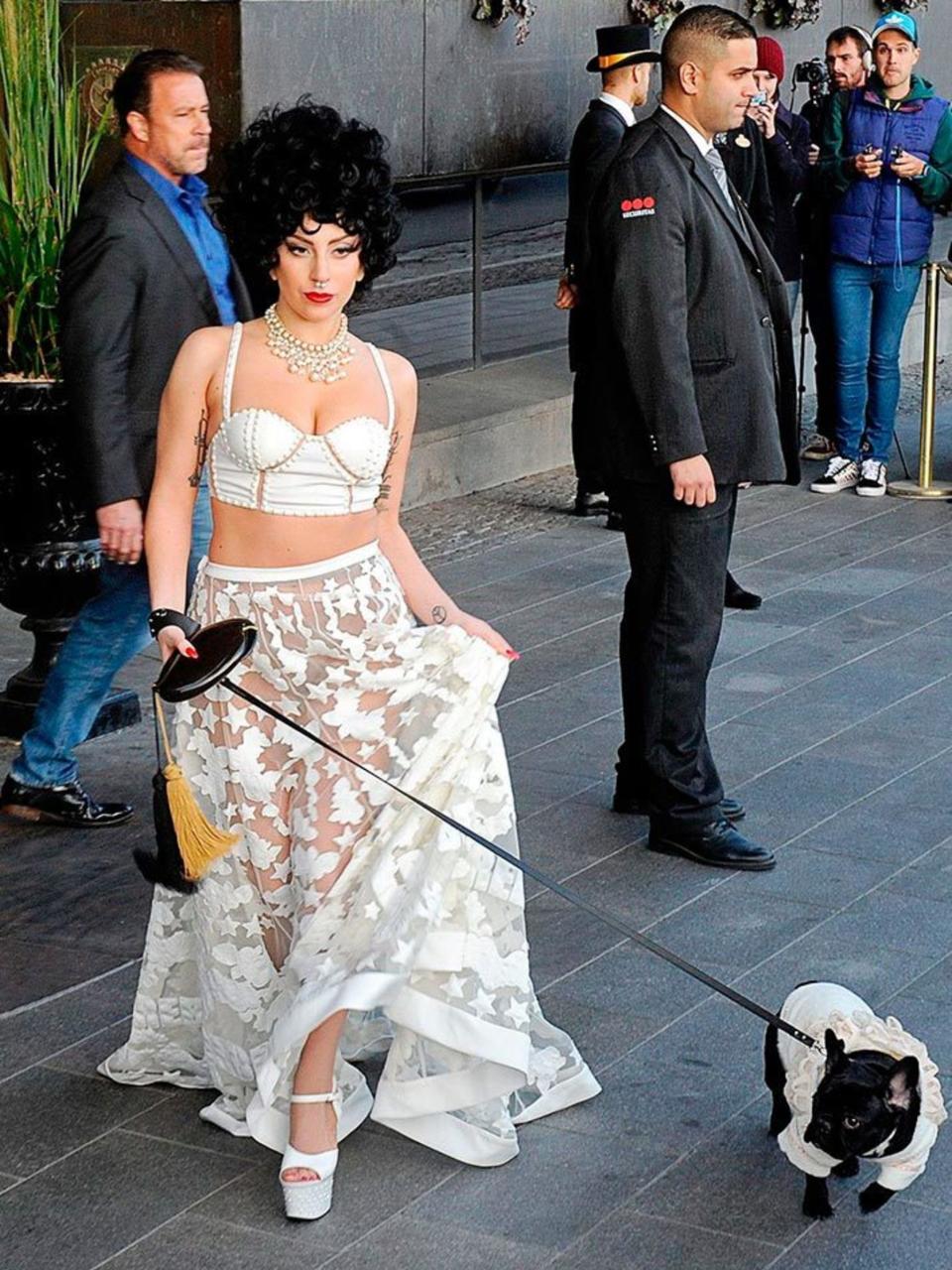 <p>Lady Gaga and dog Asia out and about in Sweden.</p>