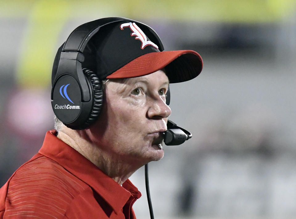 Louisville hasn’t done much of anything positive in the post-Lamar Jackson era under head coach Bobby Petrino. (AP)