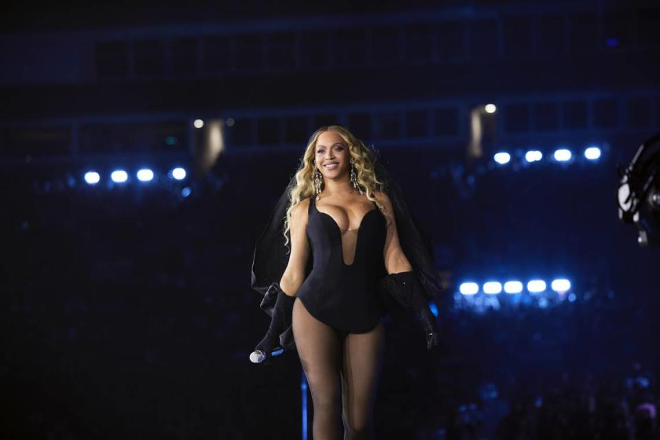 Beyoncé performs at Bank of America Stadium in Charlotte on Wednesday night.