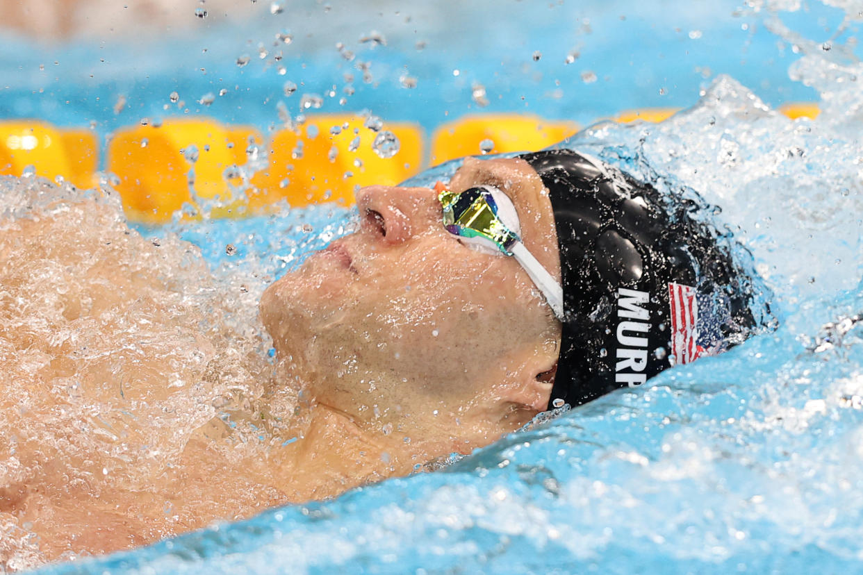 TOKYO, JAPAN - JULY 30, 2021: The USA's Ryan Murphy competes in the men's 200m backstroke final during the swimming event at the 2020 Summer Olympic Games, at Tokyo Aquatics Centre. Stanislav Krasilnikov/TASS (Photo by Stanislav Krasilnikov\TASS via Getty Images)