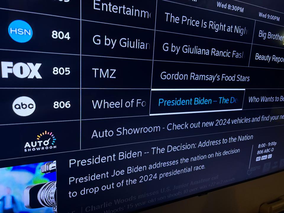ABC has blocked out an hour Wednesday for President Joe Biden’s address to the nation about quitting the race.