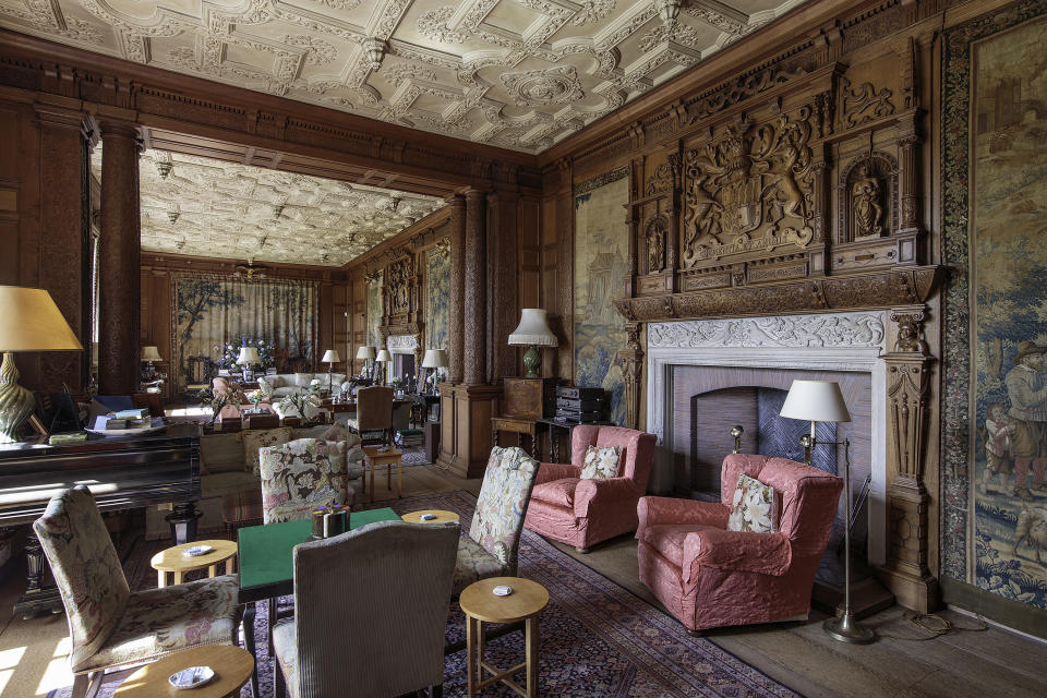 You could be kicking back in the ornate interiors of Brechin castle of an evening (Image: Savills) 