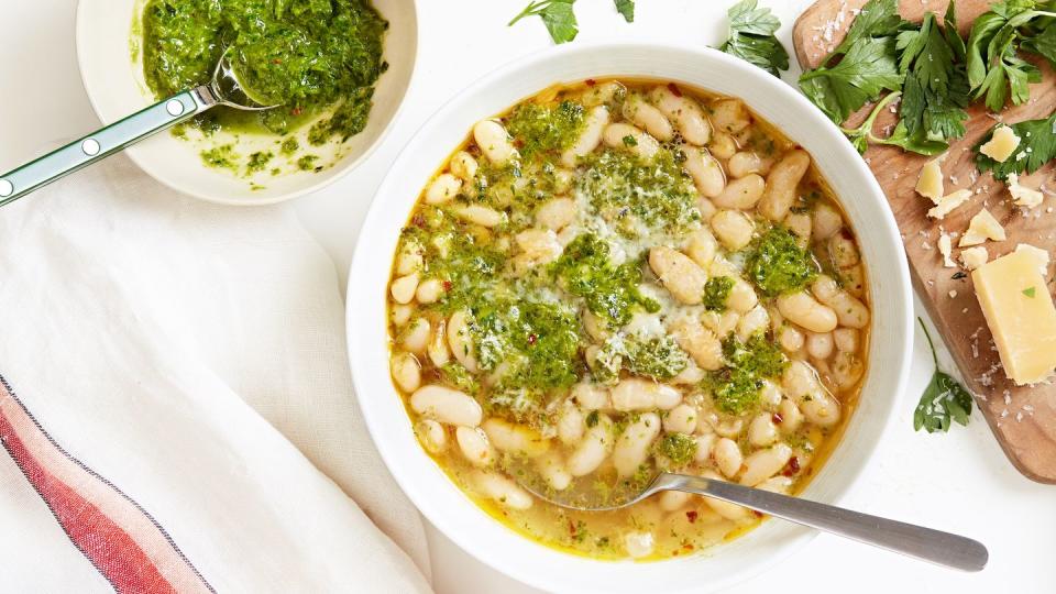 cannellini beans with herb sauce