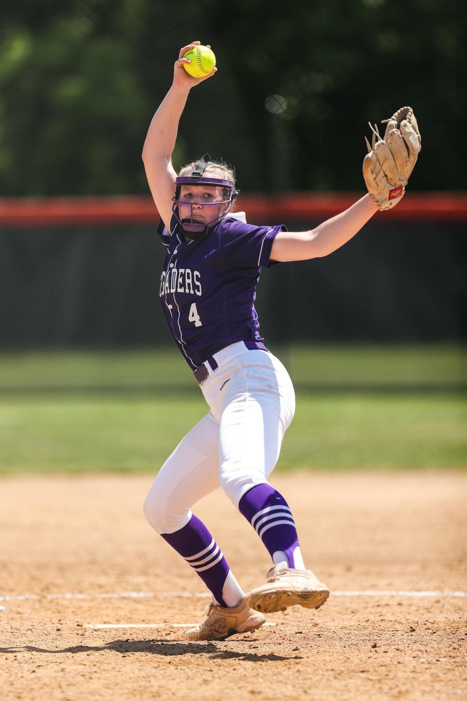 Valerie Pedersen from Monroe-Woodbury struck out 15 batters and allowed only two hits in a 13-2 victory over Corning in a NYSPHSAA Class AA softball regional semifinal May 30, 2023 at Union-Endicott.