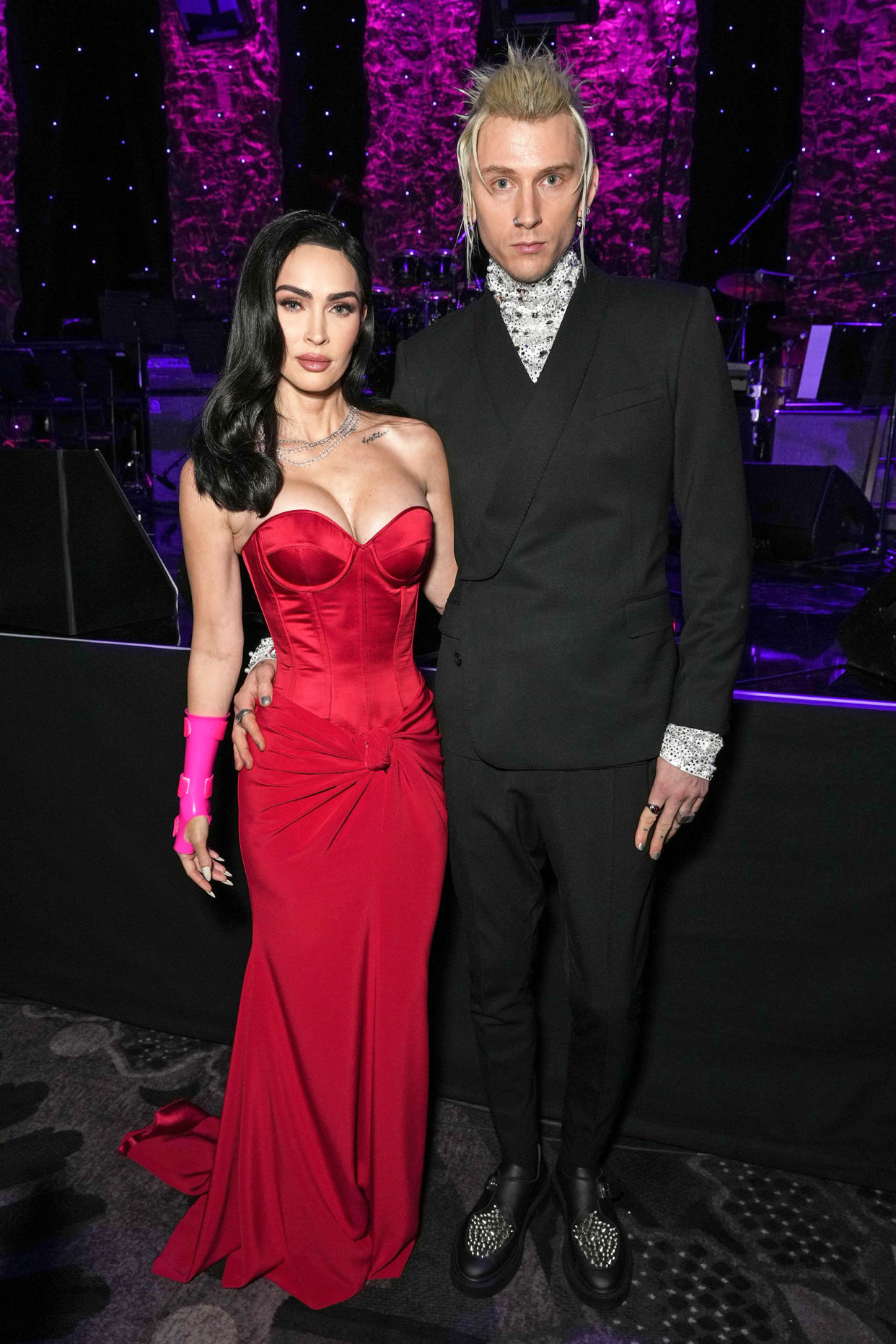 Megan Fox ​and Machine Gun Kelly at the Pre-Grammy Gala & Grammy Salute to Industry Icons Honoring Julie Greenwald and Craig Kallman. (Kevin Mazur / Getty Images)