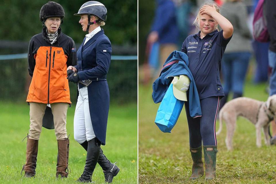 <p>James Whatling / MEGA </p> Zara Tindall, Princess Anne and Mia Tindall at the Festival of British Eventing at Gatcombe Park.