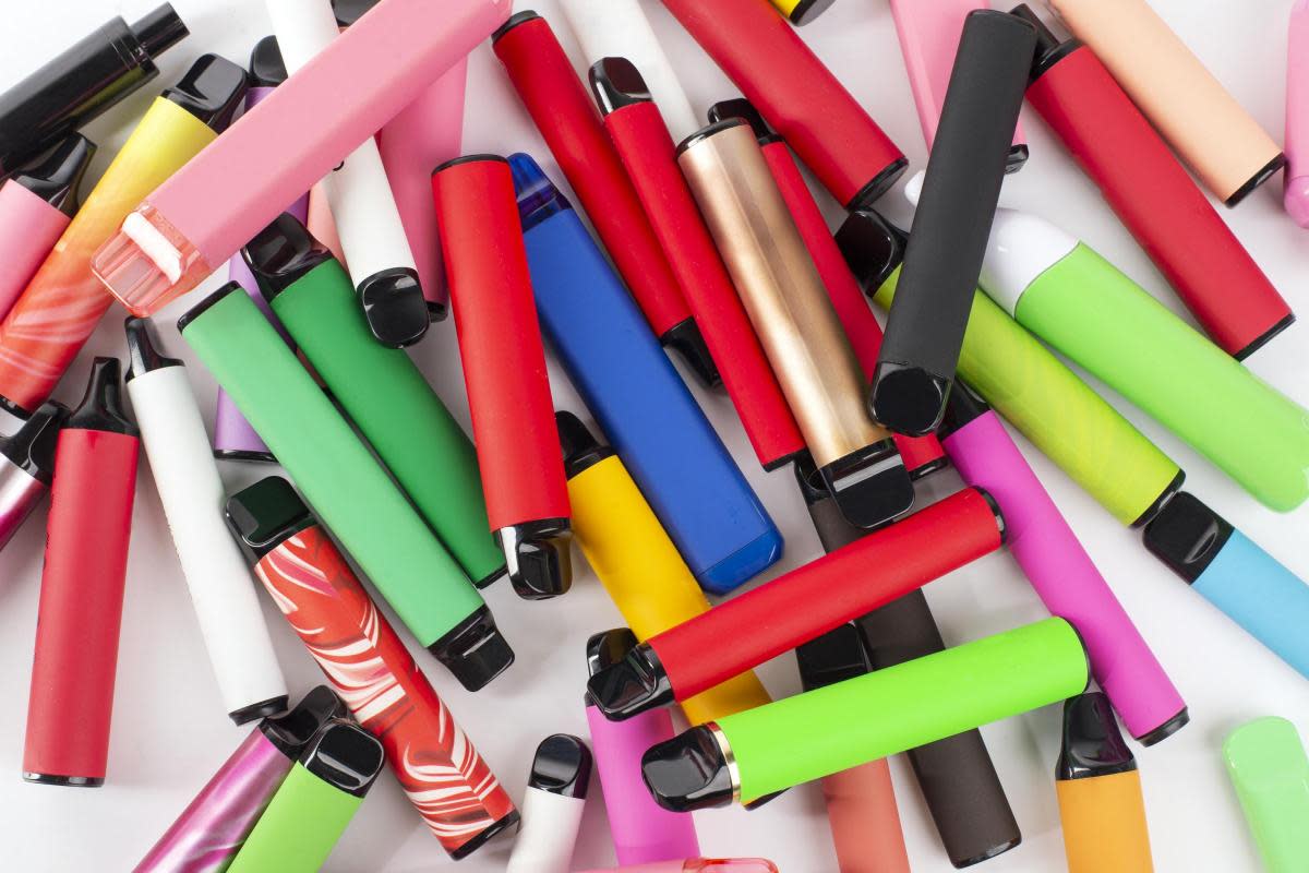 Disposable vapes are often sold in bright colours and in flavours such as bubblegum, pink lemonade <i>(Image: Getty Images)</i>