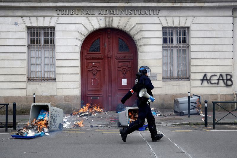 Tenth day of national strike and protest in France against the pension reform