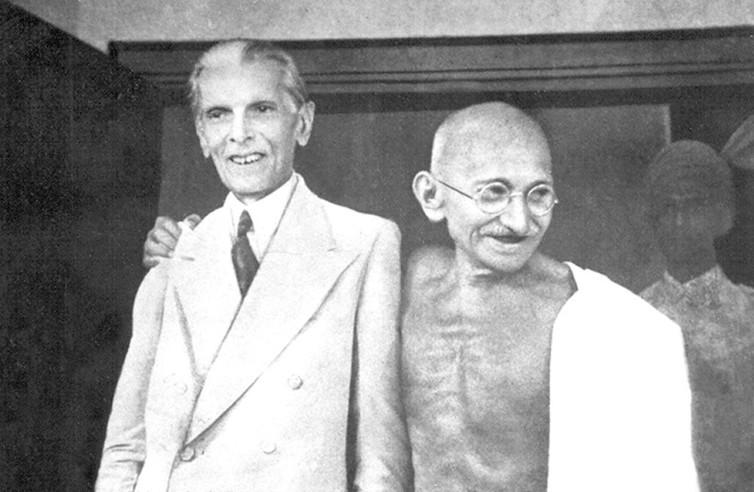 <span class="caption">Gandhi, a hindu, and Muhammad Ali Jinnah, a muslim, were the focus of India’s independence movement which was at its zenith during the war years.</span> <span class="attribution"><a class="link " href="http://creativecommons.org/licenses/by-sa/4.0/" rel="nofollow noopener" target="_blank" data-ylk="slk:CC BY-SA;elm:context_link;itc:0;sec:content-canvas">CC BY-SA</a></span>