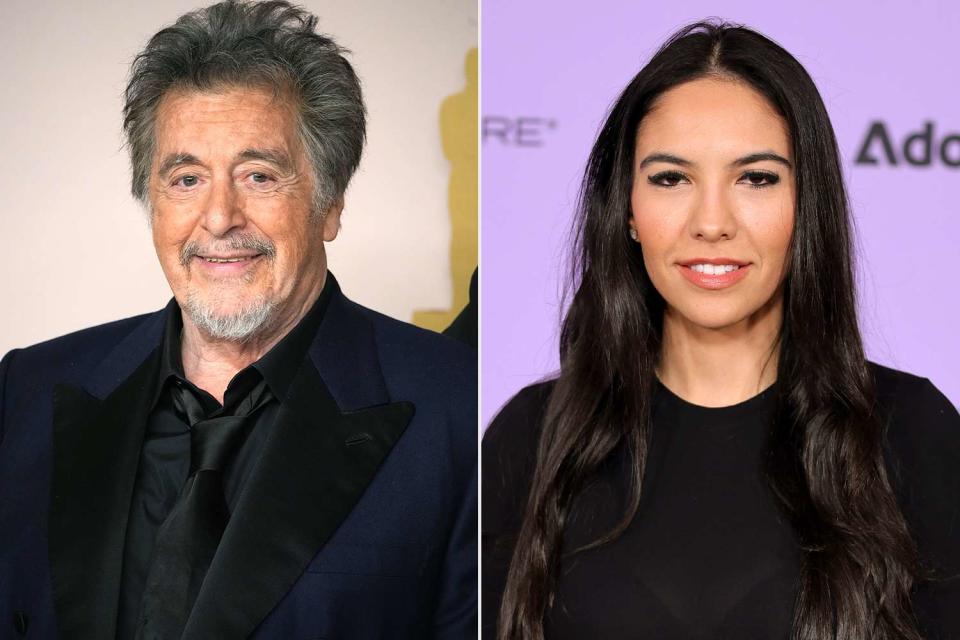 <p>Jeff Kravitz/FilmMagic; Neilson Barnard/Getty</p> Al Pacino (left) on March 10 and Noor Alfallah (right) on Jan. 19.