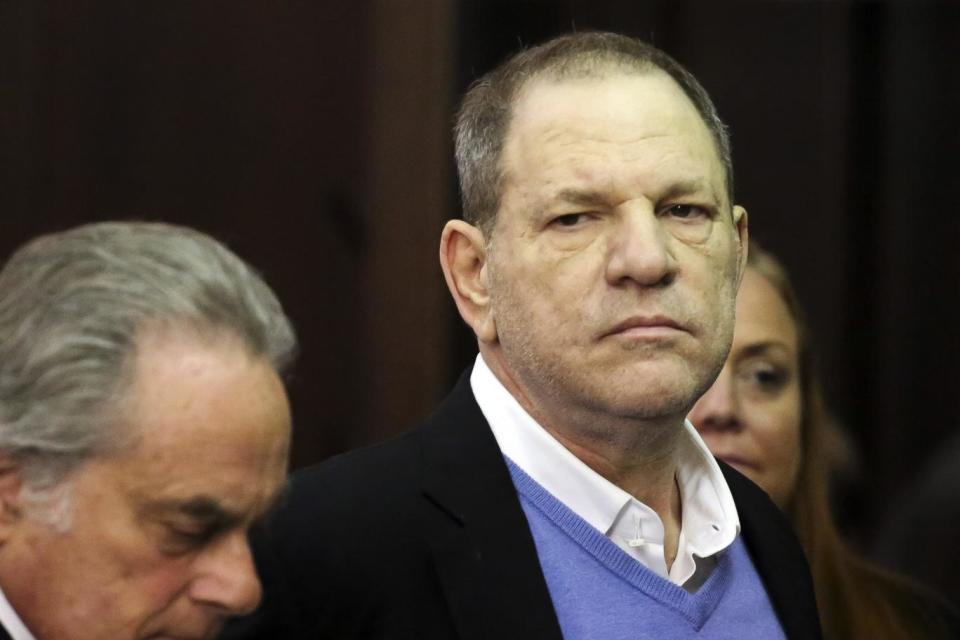 Weinstein stood silent as the charges were delivered in court (AP)