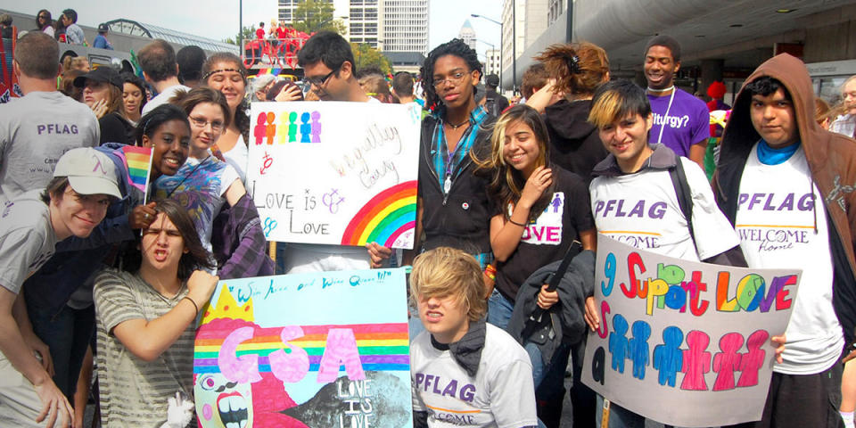 Youth from PFLAG Atlanta celebrate Pride. (Photo: Courtesy of PFLAG)