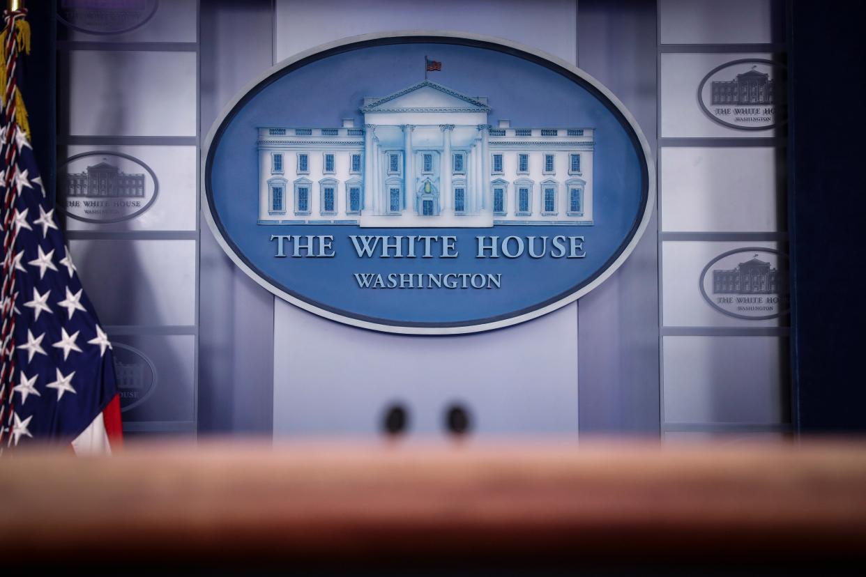 The White House press briefing room. (EPA)