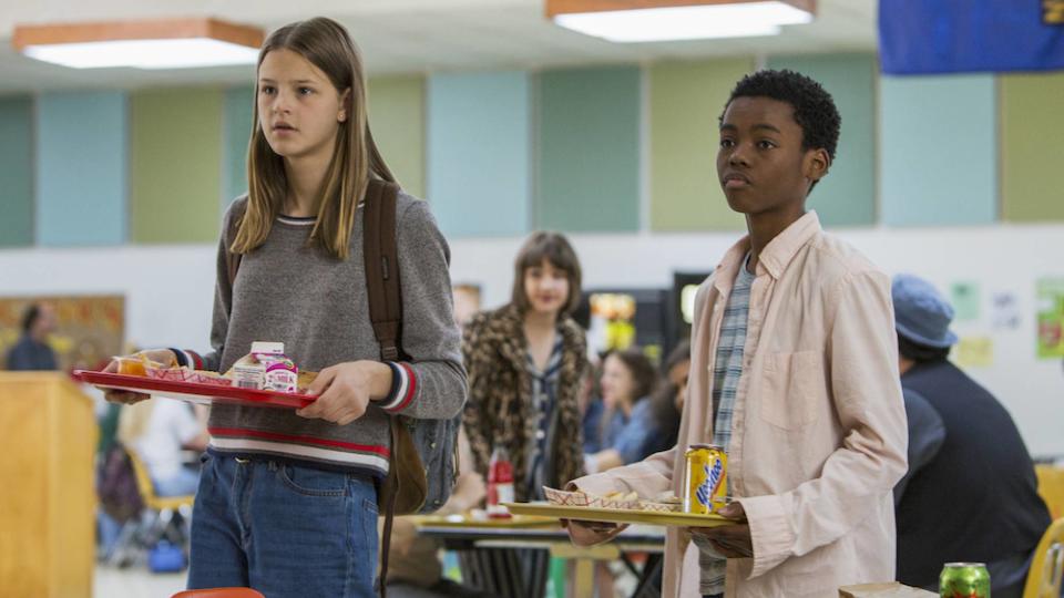 Peyton Kennedy as Kate Messner and  Jahi Di'Allo Winston as Luke O'Neil in Everything Sucks! on Netflix