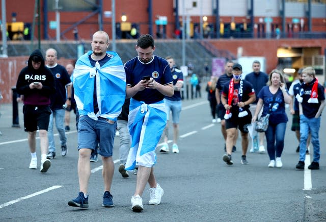 Fans watch Croatia v Scotland