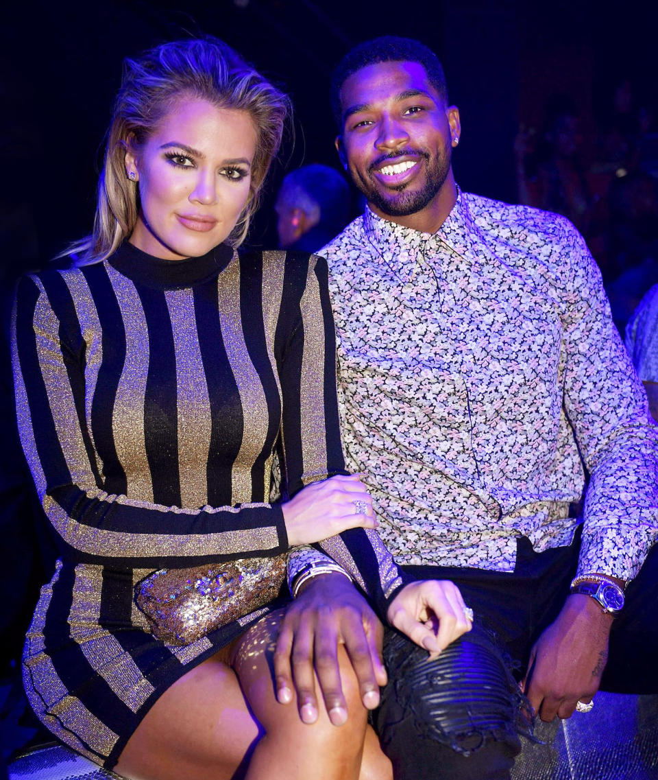 Khloé Kardashian and Tristan Thompson <span>at LIV at Fontainebleau in Miami on Sept. 18, 2016. </span>(Photo: <span>Seth Browarnik/startraksphoto.com)</span>