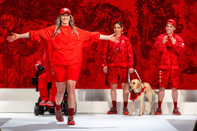 Athletes reveal lululemon's Team Canada uniforms for the Paris 2024 Olympics, in Toronto