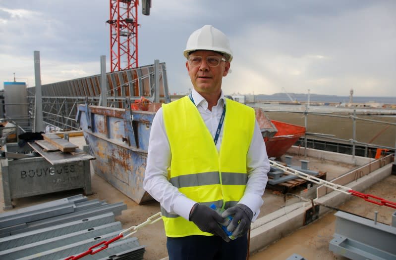 Interxion managing director Fabrice Coquio is seen at the construction site of Interxion MRS3 data center installed in an old German submarine base built during the Second World War in Marseille