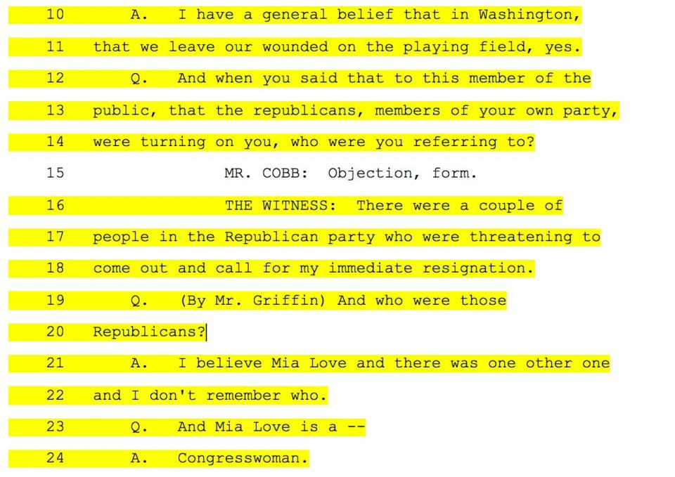 (Photo: Deposition of Blake Farenthold)