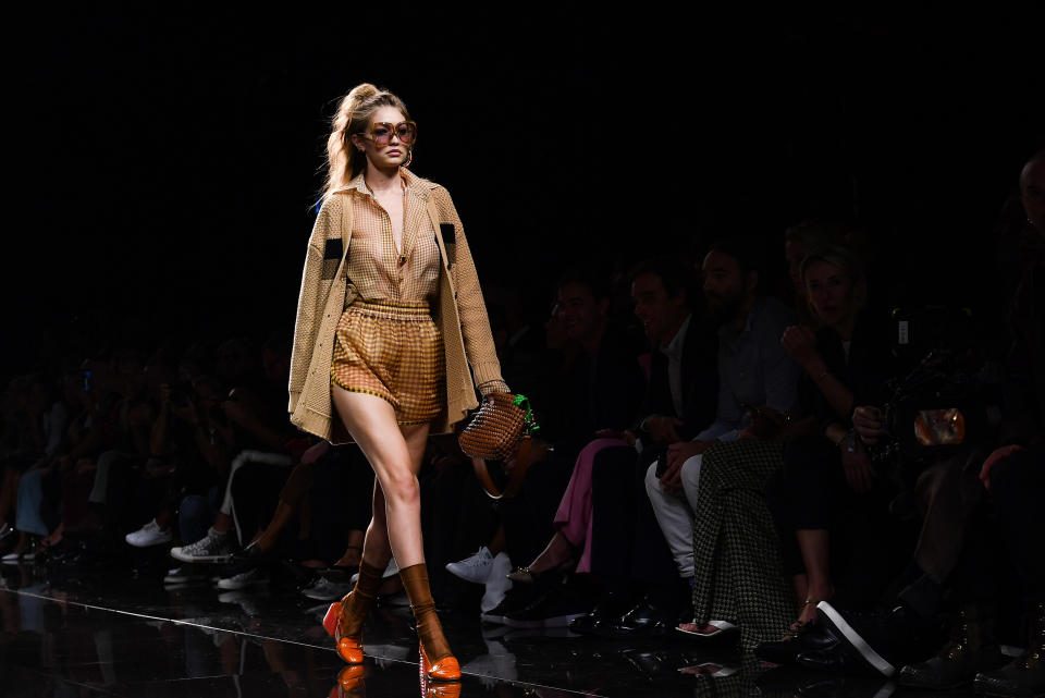 Gigi Hadid walks the runway at the Fendi show during the Milan Fashion Week Spring/Summer 2020. [Photo: Getty]