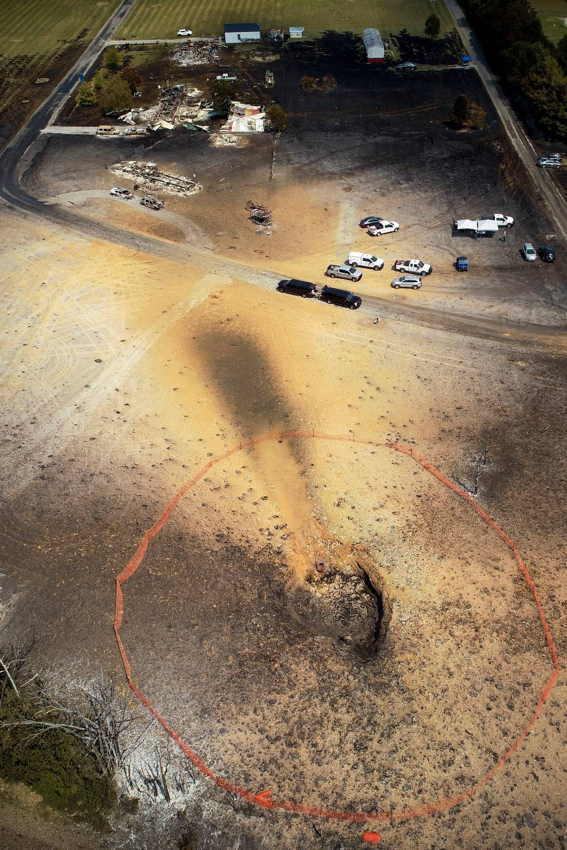 A pipeline explosion on Aug. 1, 2019 left a hole in the ground just outside Junction City, in Lincoln County. The blast killed one woman, injured several other residents and destroyed mobile homes.