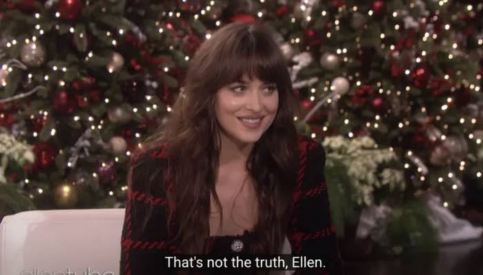 Closeup of Dakota Johnson on "Ellen"