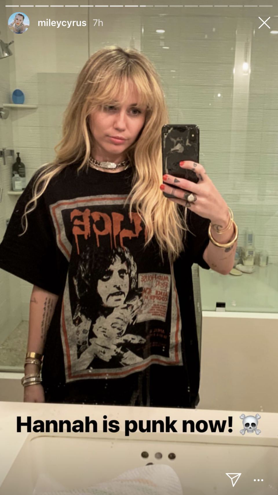 <h1 class="title">Hannah is Punk</h1><cite class="credit">Instagram/@mileycyrus</cite>