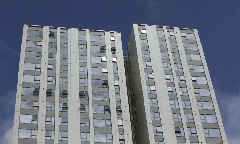 Burnham Tower, part of the Chalcots estate in Camden, north London, is one of the unsafe buildings. 