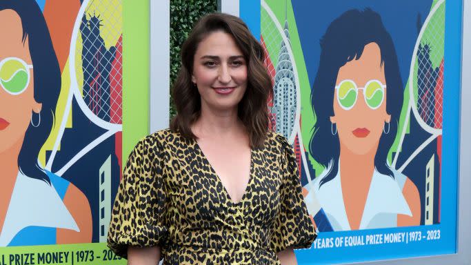 new york, new york august 28 singer sara bareilles arrives for opening night celebrating 50 years of equal prize money during day one of the 2023 us open at arthur ashe stadium at the usta billie jean king national tennis center on august 28, 2023 in the flushing neighborhood of the queens borough of new york city photo by jean catuffegc images