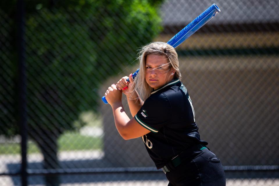 Zeeland West's Carly Sleeman poses for a photo Tuesday, June 28, 2022, at Zeeland West's softball field. Sleeman has been named The Sentinel's co-softball player of the year alongside Hamilton's Madie Jamrog.