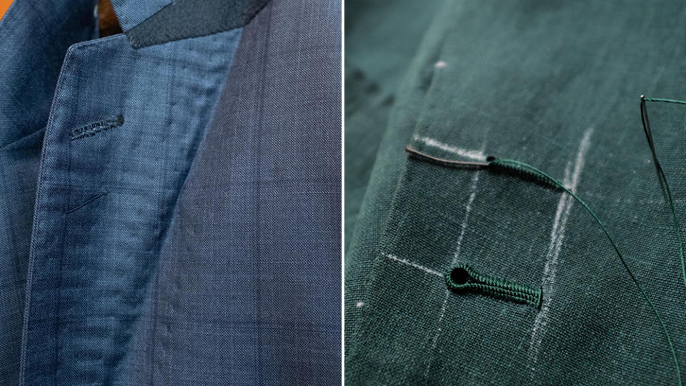 At Alan Flusser, handwork focuses on the jacket—particularly when it comes to shaping the lapels.