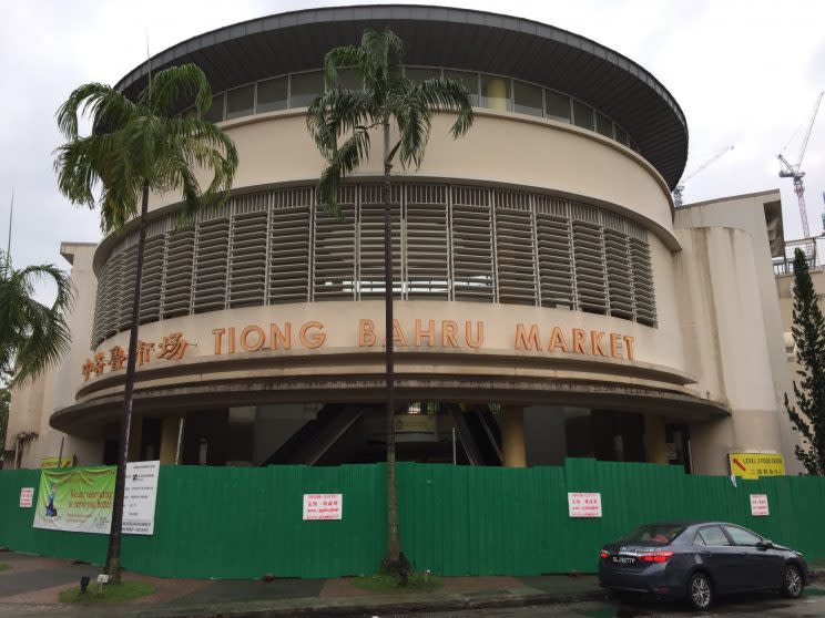 Tiong Bahru market while it was under renovations. Yahoo Singapore file photo