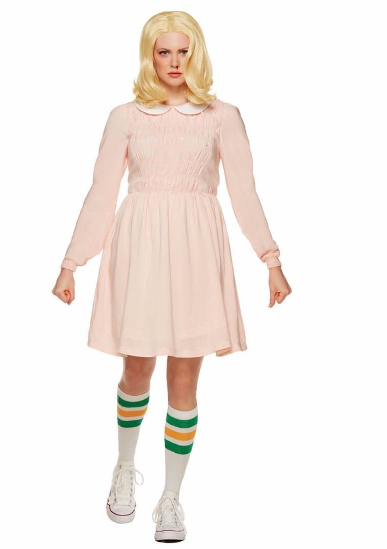 My daughter loves "Stranger Things" so I showed her <a href="http://www.spirithalloween.com/product/adult/new-for-2017/womens/adult-replica-eleven-costume-stranger-things/pc/682/c/3207/sc/4352/154561.uts" target="_blank">this costume of Eleven.</a> "Cool," she says. So I asked her if she wanted to be that for Halloween. "No," she says. "Everyone's going as her." There you go.