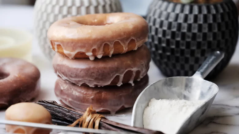 Glazed Donuts on counter