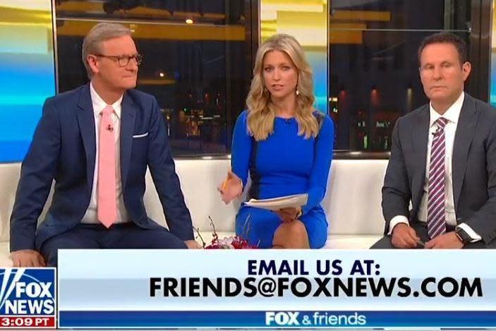 Her co-host Steve Doocy attempted to cover Ms Earhardt’s error saying: “Communism and Japan and so many other things.”