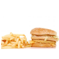 fast food sandwich and french fries