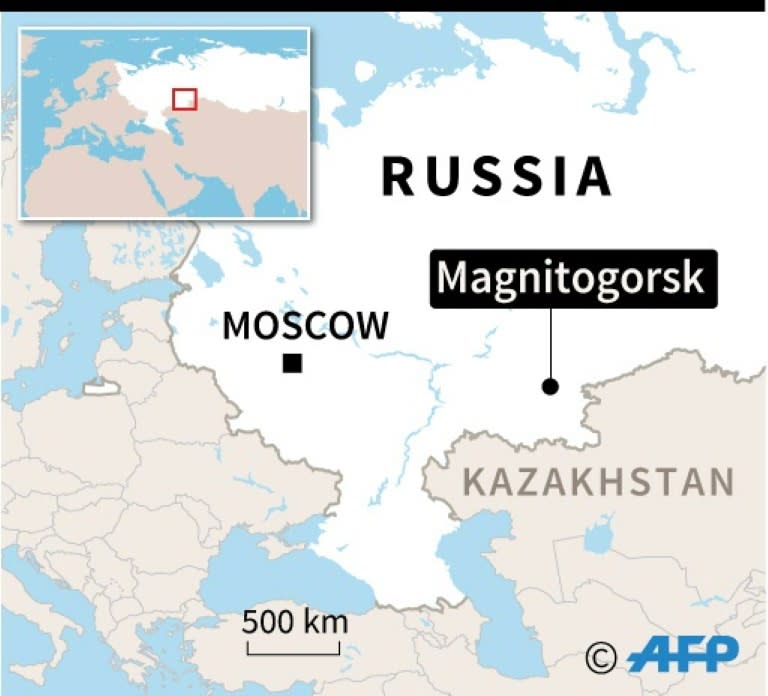 Map of Russia locating gas explosion in Magnitogorsk