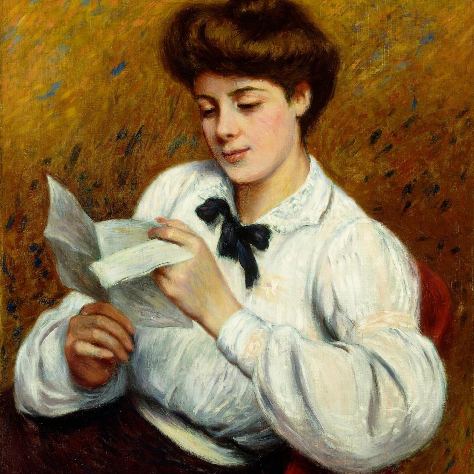 The Letter by by the Italian Impressionist painter Federico Zandomeneghi (1841-1917)