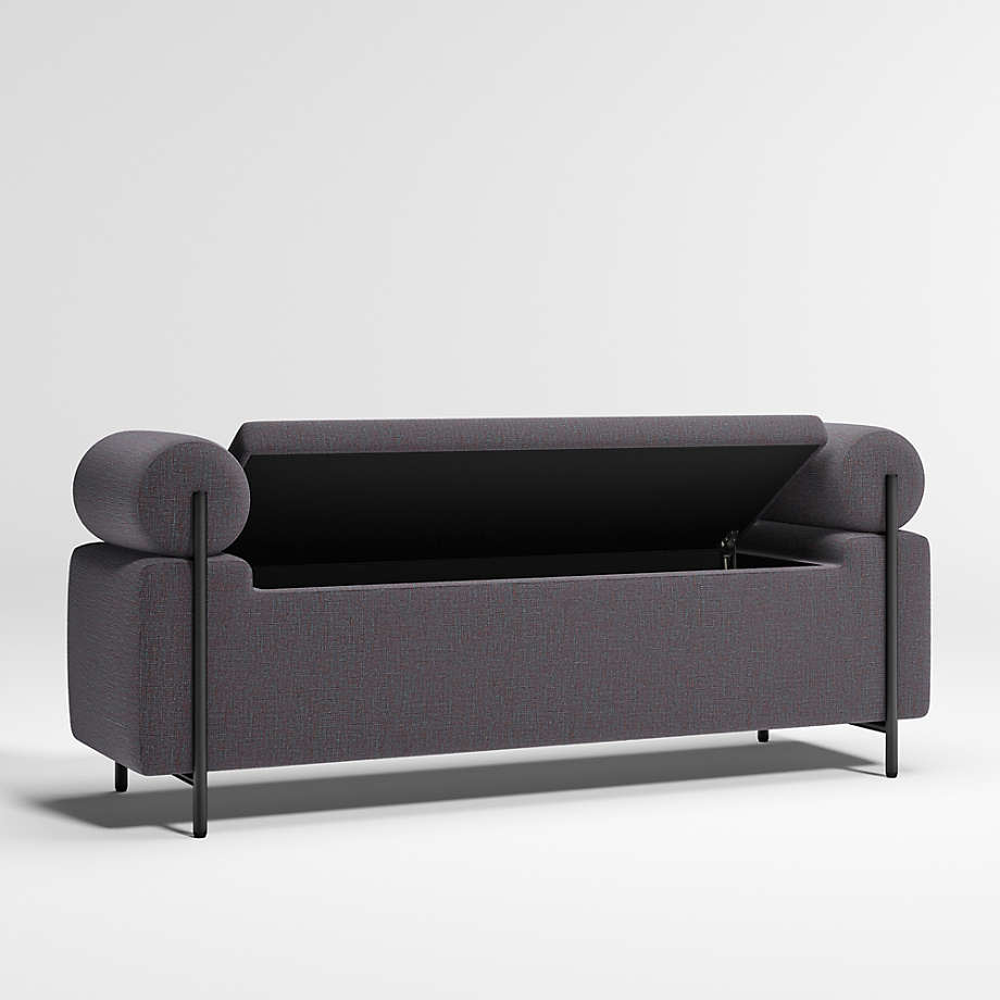 This sleek, modern Crate&Barrel bench is made to order and available in blue.