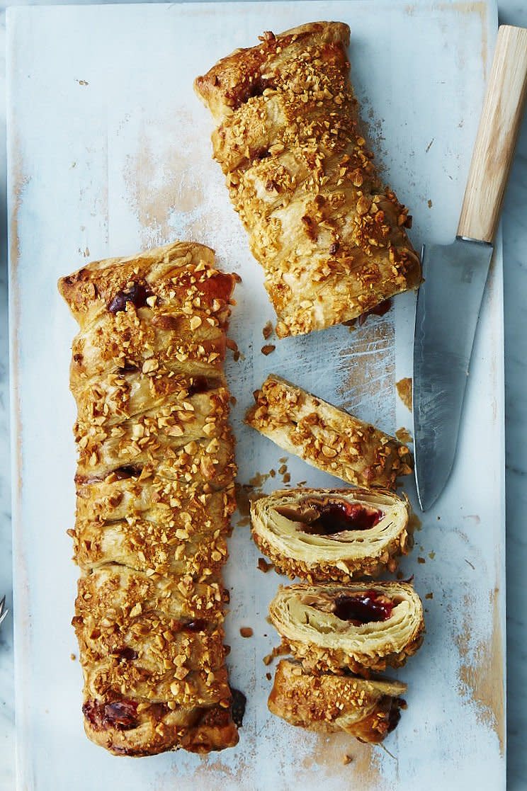 Peanut Butter and Jelly Puff Pastry Braids