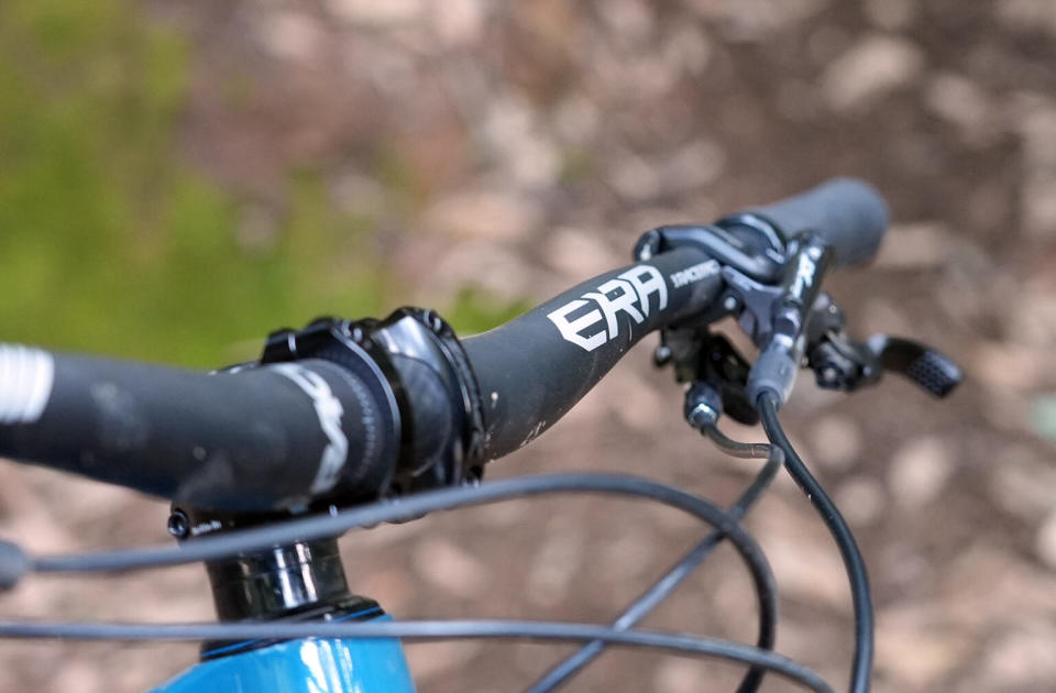 2025 race face era carbon mountain bike handlebar shown on a bike